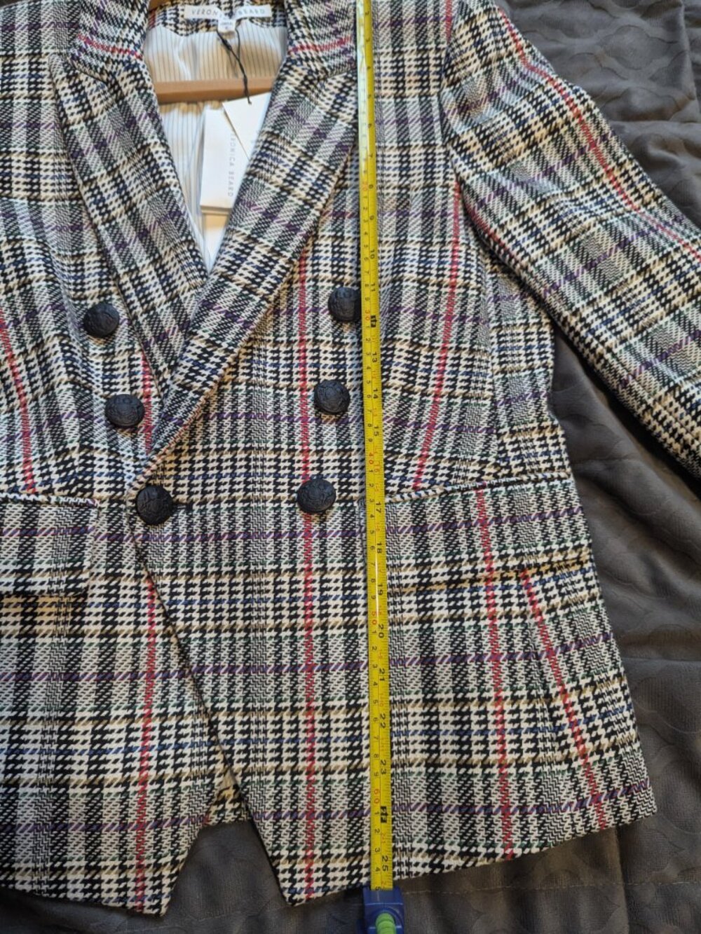 NWT Veronica Beard Empire Plaid Dickey Jacket Blazer Skirt Suit Set 6 Red Black - Picture 5 of 11